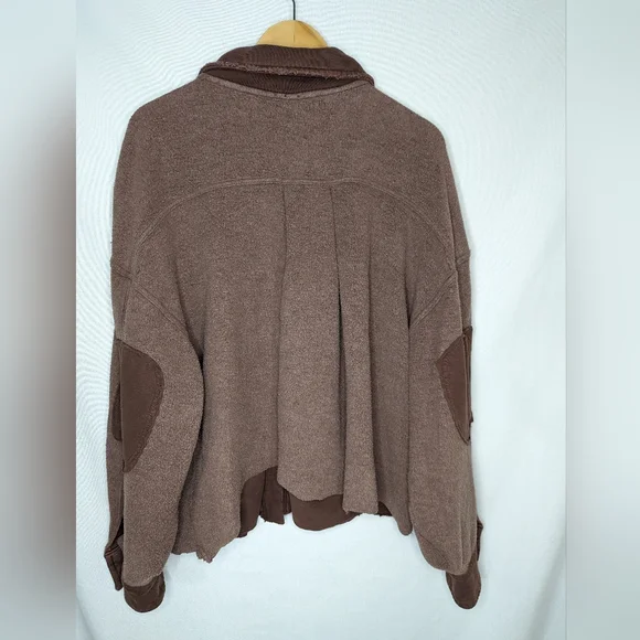 Free People Ruby Jacket Date Night Size Large Pockets Elbow Patches - Picture 4 of 16